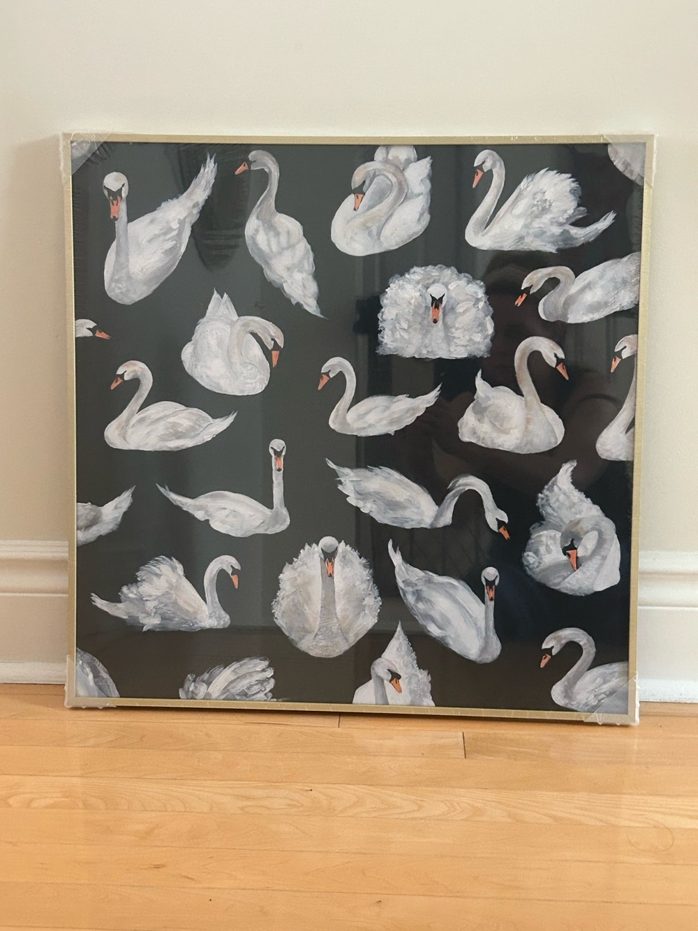 Beautiful Gold Framed White Swan Archival Matte Fine Art Print